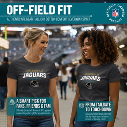 Jacksonville Jaguars Women's NFL Football Helmet Short Sleeve Tagless T-Shirt - Charcoal