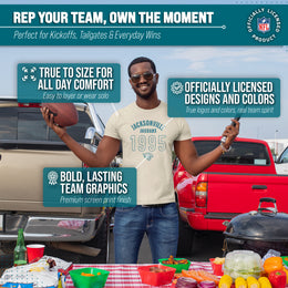 Jacksonville Jaguars NFL Adult Big Date Tag-Less T-Shirt - Natural