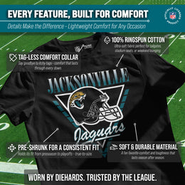 Jacksonville Jaguars NFL Adult Retro Triangle Unisex T-Shirt - Black