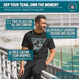 Jacksonville Jaguars NFL Adult Retro Triangle Unisex T-Shirt - Black