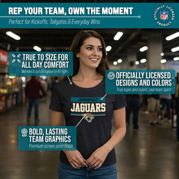 Jacksonville Jaguars NFL Women's Team Block Charcoal Tagless T-Shirt - Charcoal