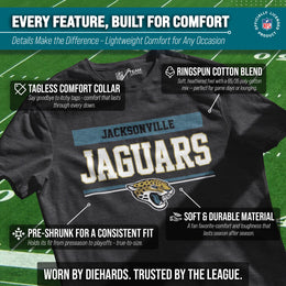 Jacksonville Jaguars NFL Adult Team Block Tagless T-Shirt - Charcoal