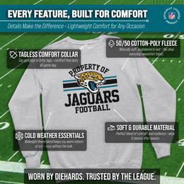 Jacksonville Jaguars NFL Adult Property Of Crewneck Fleece Sweatshirt - Sport Gray