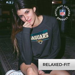 Jacksonville Jaguars NFL Womens Charcoal Crew Neck Football Apparel - Charcoal