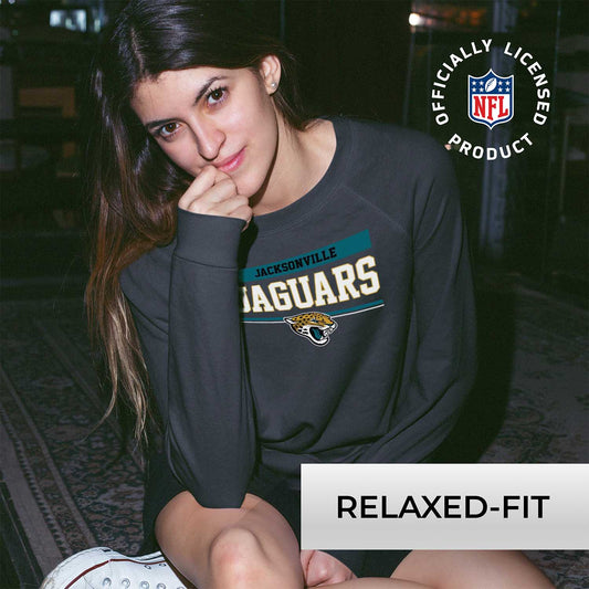 Jacksonville Jaguars NFL Womens Charcoal Crew Neck Football Apparel - Charcoal