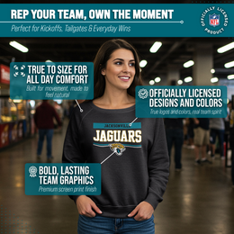 Jacksonville Jaguars NFL Womens Charcoal Crew Neck Football Apparel - Charcoal