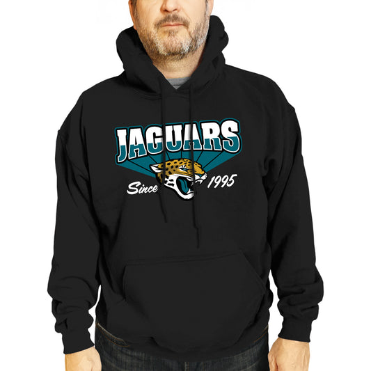 Jacksonville Jaguars NFL Adult Unisex Vintage Block Ultra Soft Fleece Hooded Sweatshirt - Black