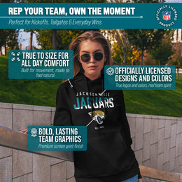 Jacksonville Jaguars Adult NFL Diagonal Fade Fleece Hooded Sweatshirt - Black