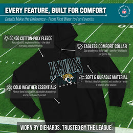 Jacksonville Jaguars NFL Adult Unisex Overtime Blueprint Soft Fleece Hooded Sweatshirt - Black