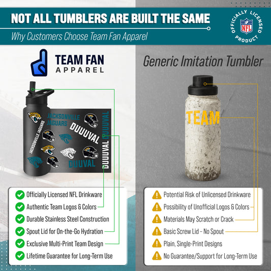 Jacksonville Jaguars NFL 34Oz Native Quencher Water Bottle - Black