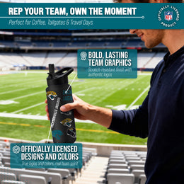 Jacksonville Jaguars NFL 34Oz Native Quencher Water Bottle - Black