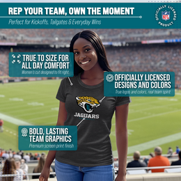 Jacksonville Jaguars Women's NFL Ultimate Fan Logo Short Sleeve T-Shirt - Black