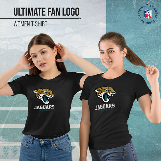 Jacksonville Jaguars Women's NFL Ultimate Fan Logo Short Sleeve T-Shirt - Black