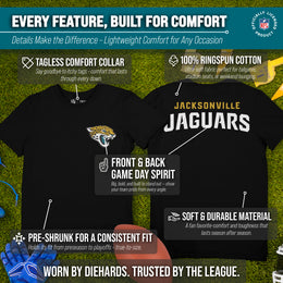 Jacksonville Jaguars NFL Pro Football Final Countdown Adult Cotton-Poly Short Sleeved T-Shirt For Men & Women - Black