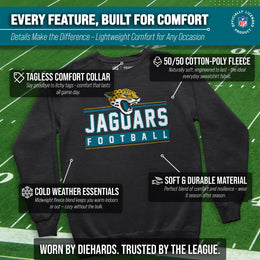 Jacksonville Jaguars NFL Adult True Fan Crewneck Sweatshirt - Charcoal