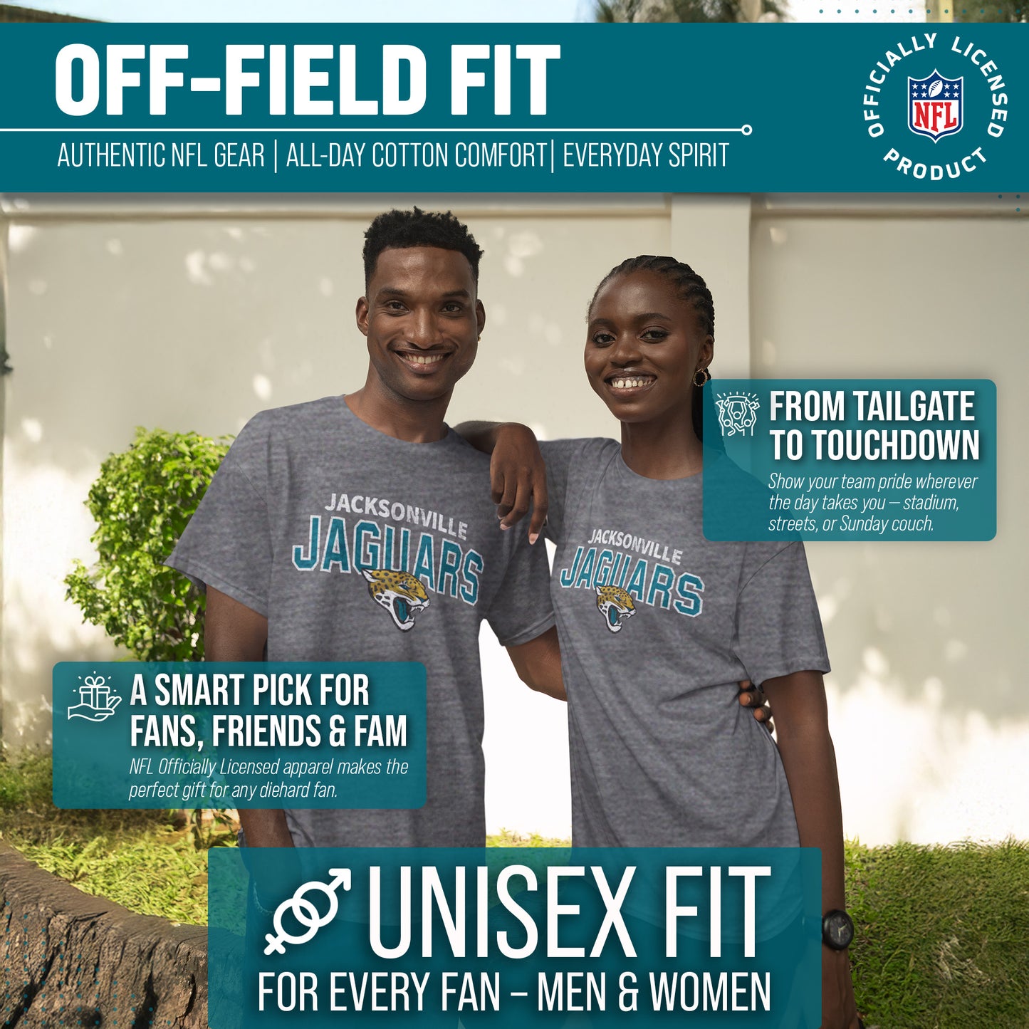 Jacksonville Jaguars NFL Starting Fresh Short Sleeve Heather T-Shirt - Sport Gray