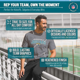Jacksonville Jaguars NFL Starting Fresh Short Sleeve Heather T-Shirt - Sport Gray