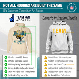 Jacksonville Jaguars Ladies NFL Starstruck Fleece Pullover Hooded Sweatshirt - Cream