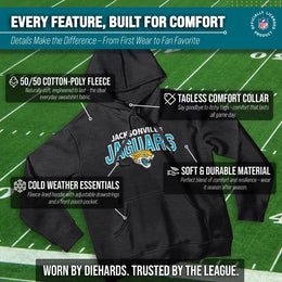 Jacksonville Jaguars NFL Adult Unisex Starting Fresh Ultra Soft Fleece Hooded Sweatshirt - Black Heather