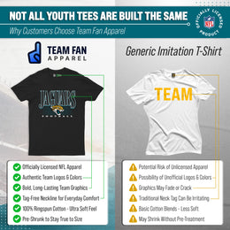 Jacksonville Jaguars NFL Youth Overtime Blueprint Football T-Shirt Unisex Tag Free Comfortable - Black