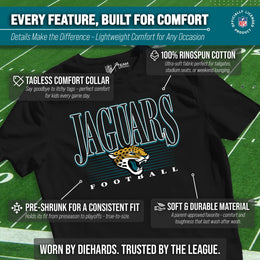 Jacksonville Jaguars NFL Youth Overtime Blueprint Football T-Shirt Unisex Tag Free Comfortable - Black