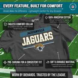 Jacksonville Jaguars NFL Youth Short Sleeve Charcoal T Shirt - Charcoal