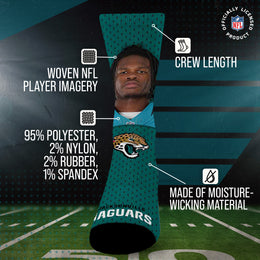 Jacksonville Jaguars NFL Youth Roster Player Crew Socks - Teal