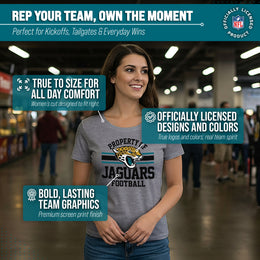 Jacksonville Jaguars NFL Womens Short Sleeve Property of Tshirt - Gray
