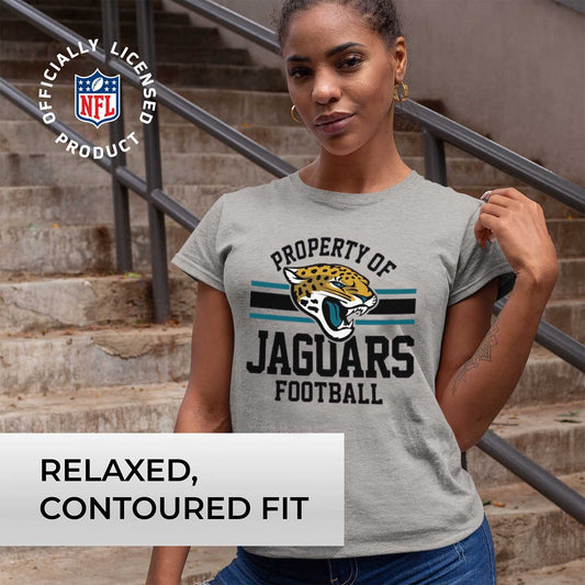 Jacksonville Jaguars NFL Womens Short Sleeve Property of Tshirt - Gray
