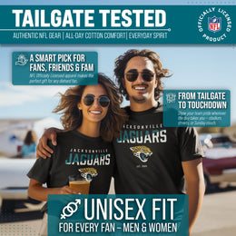 Jacksonville Jaguars Adult NFL Diagonal Fade Color Block T-Shirt - Black