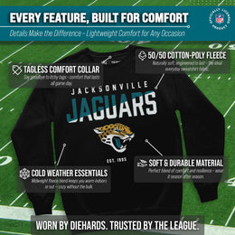 Jacksonville Jaguars Adult NFL Diagonal Fade Color Block Crewneck Sweatshirt - Black