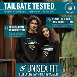 Jacksonville Jaguars Adult NFL Diagonal Fade Color Block Crewneck Sweatshirt - Black
