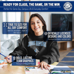 Johns Hopkins Blue Jays Adult Arch & Logo Soft Style Gameday Crewneck Sweatshirt - Black