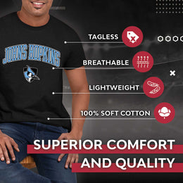 Johns Hopkins Blue Jays  Arch and Logo Short Sleeve T-shirt Black - Black