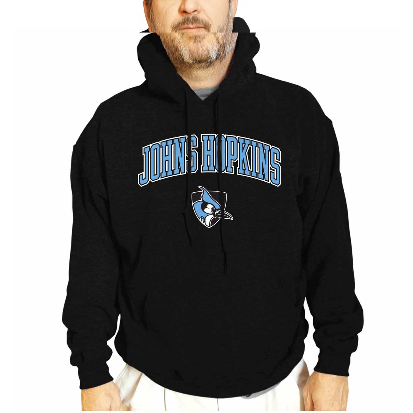 Johns Hopkins Blue Jays Adult Arch & Logo Soft Style Gameday Hooded Sweatshirt - Black
