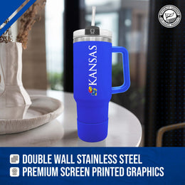 Kansas Jayhawks College & University 40 oz Travel Tumbler With Handle - Royal
