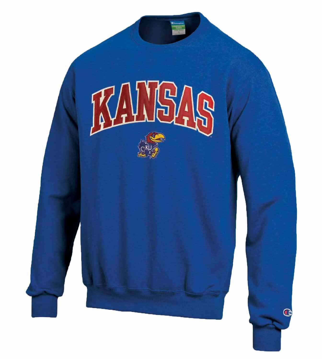Kansas Jayhawks Adult Tackle Twill Crewneck - Royal