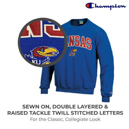 Kansas Jayhawks Adult Tackle Twill Crewneck - Royal