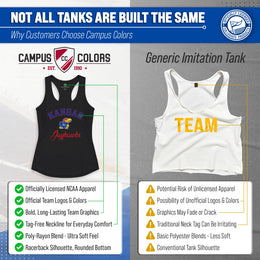 Kansas Jayhawks NCAA Womens Tag-Less Ultra Soft Tailgate Tank Top - Black Heather