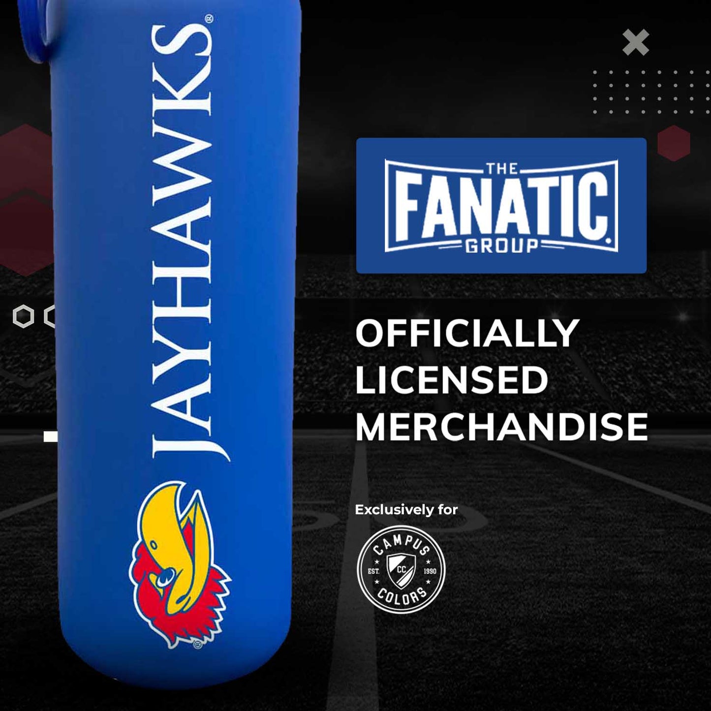 Kansas Jayhawks NCAA Stainless Steel Water Bottle - Royal