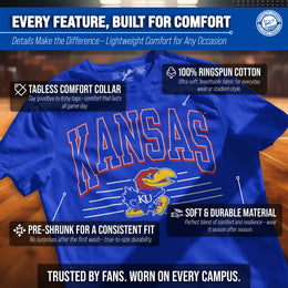 Kansas Jayhawks NCAA Adult Unisex Overtime Classics T-Shirt - Royal
