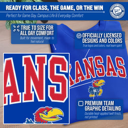 Kansas Jayhawks NCAA Adult Tackle Twill Crewneck Sweatshirt - Royal