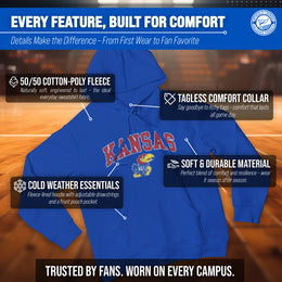 Kansas Jayhawks Adult Arch & Logo Soft Style Gameday Hooded Sweatshirt - Royal
