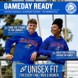 Kansas Jayhawks Adult Arch & Logo Soft Style Gameday Hooded Sweatshirt - Royal