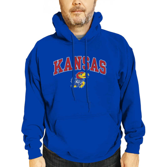 Kansas Jayhawks Adult Arch & Logo Soft Style Gameday Hooded Sweatshirt - Royal