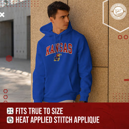 Kansas Jayhawks NCAA Adult Tackle Twill Hooded Sweatshirt - Royal