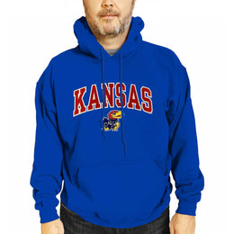 Kansas Jayhawks NCAA Adult Tackle Twill Hooded Sweatshirt - Royal