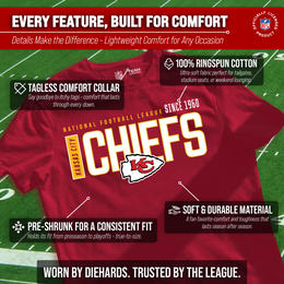 Kansas City Chiefs NFL Adult Modern Endzone Tag-Less T-Shirt - Red