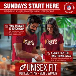 Kansas City Chiefs NFL Adult Modern Endzone Tag-Less T-Shirt - Red