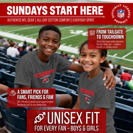 Kansas City Chiefs NFL Youth Football Helmet Tagless T-Shirt - Charcoal